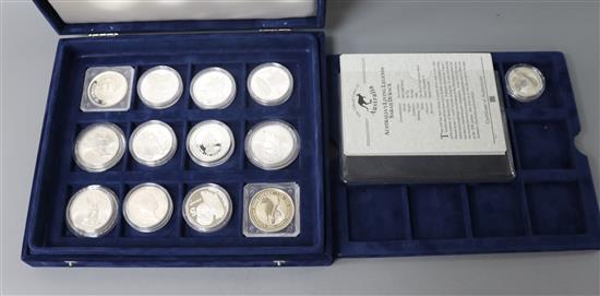 A cased collection of Royal Australian Mint proof silver coins